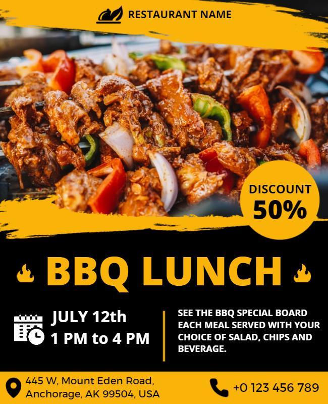 Bbq Lunch Event Promotional Flyer Template