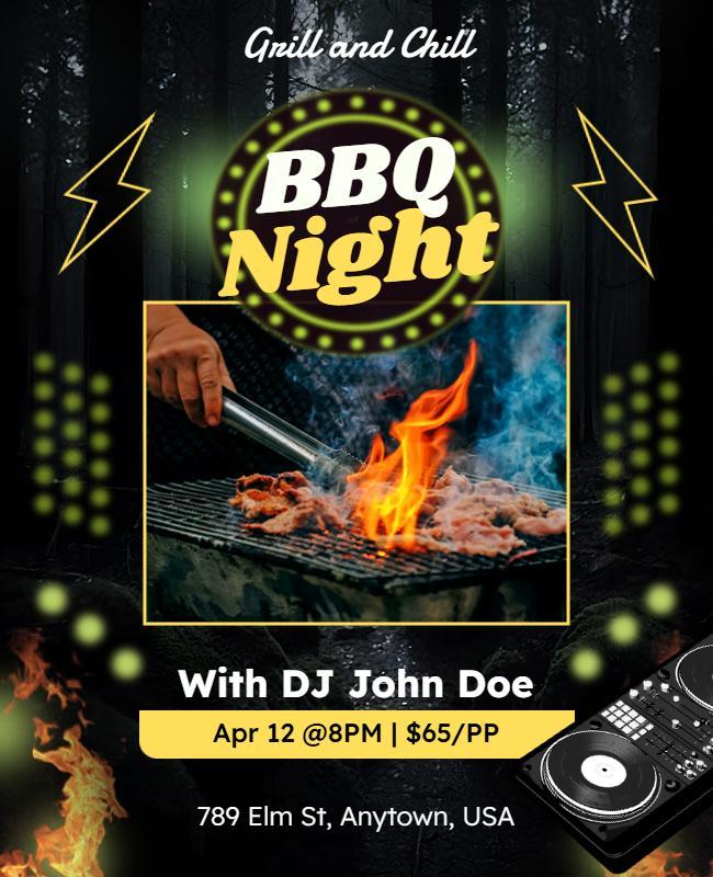 BBQ Night with DJ Event Flyer Template
