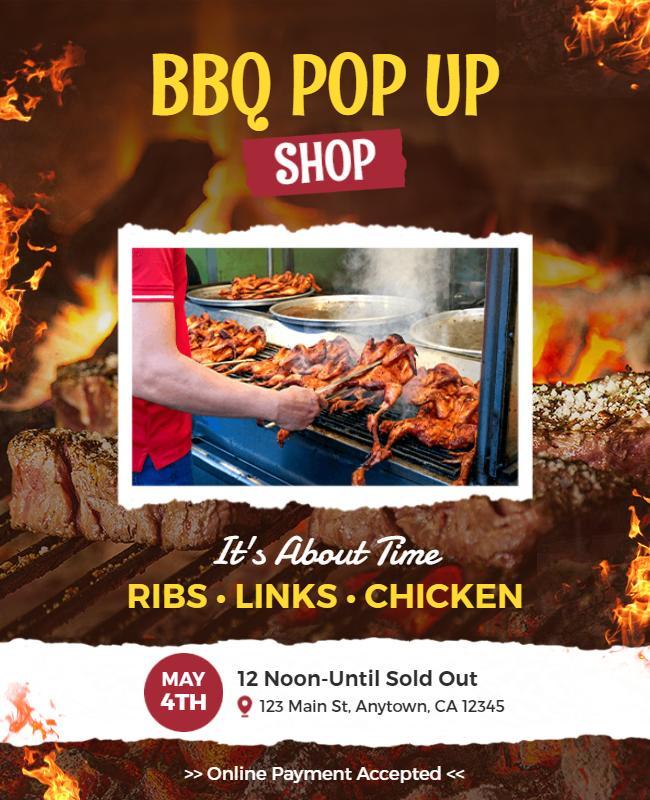 Bbq Pop Up Shop Event Flyer Template