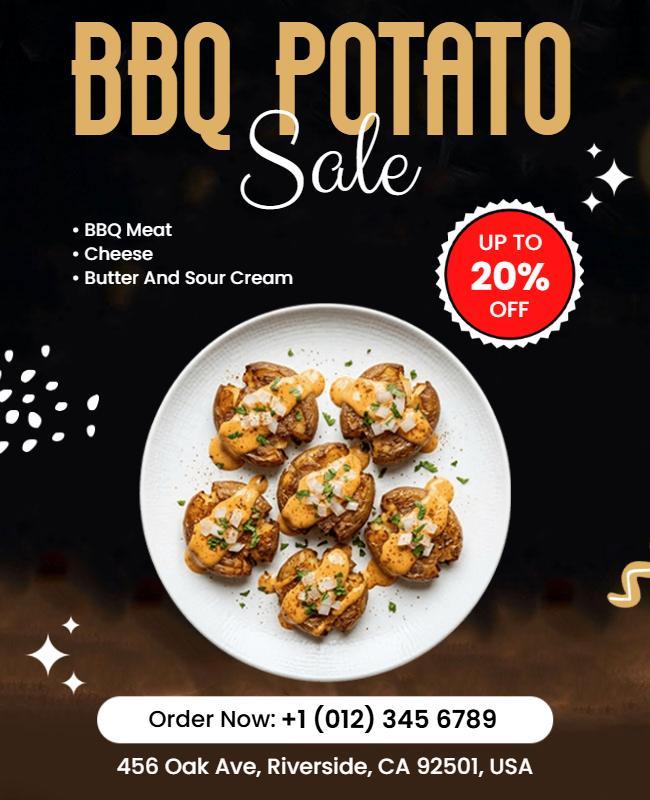 BBQ Potato Special Sale Flyer Template