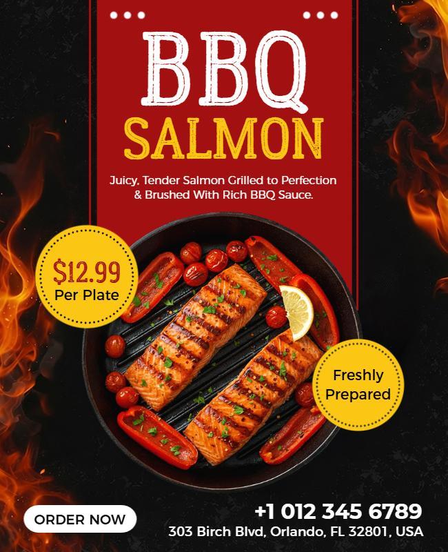 BBQ Salmon Special Offer Flyer Template