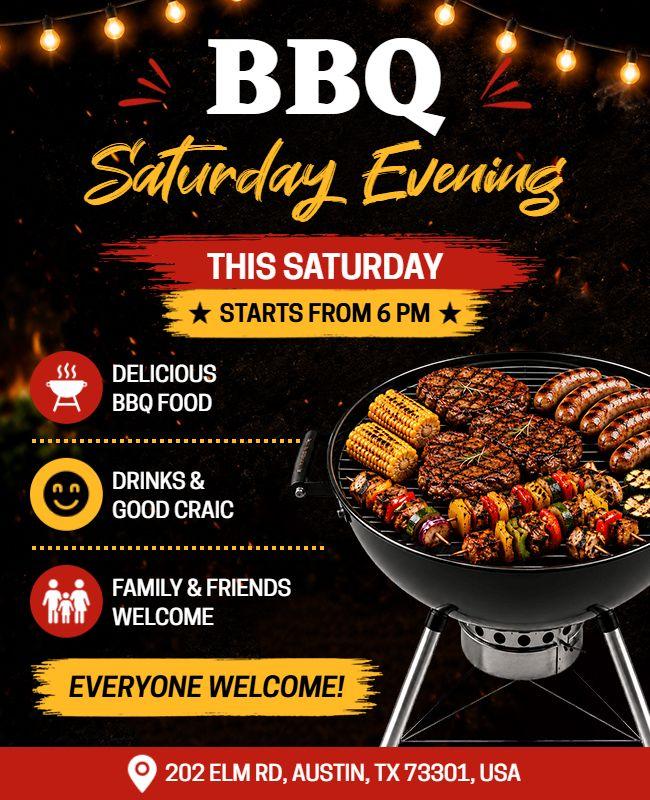 BBQ Saturday Evening Event Flyer Template
