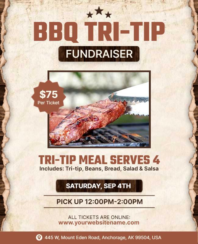 Bbq Tri Tip Fundraiser Event Flyer Template