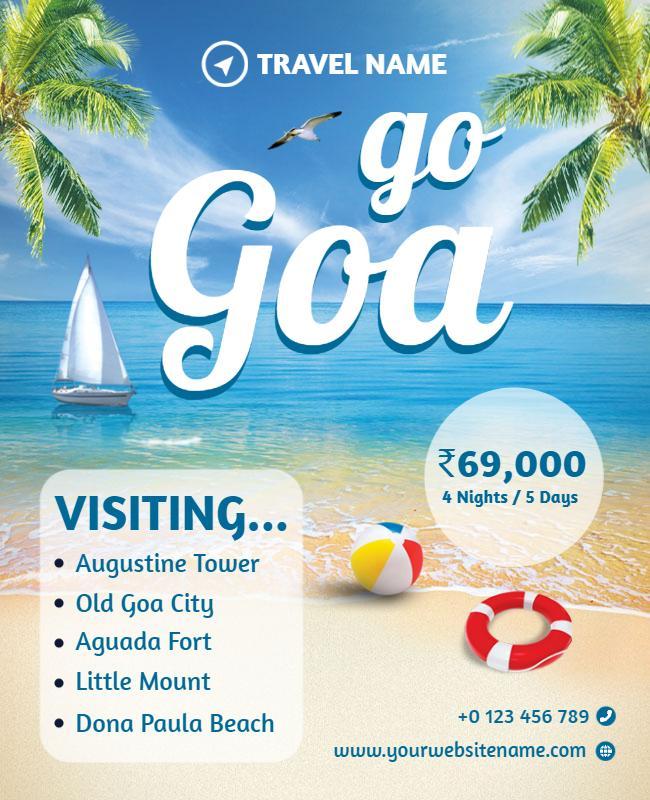 Beach Adventure Travel Package Flyer Template