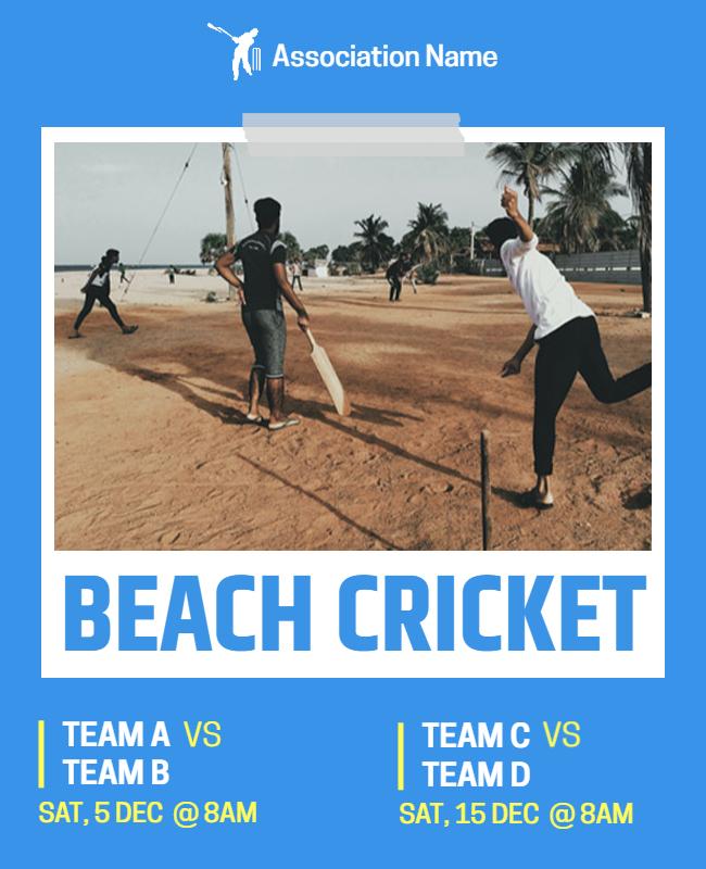 Beach Cricket Match Event Flyer Template