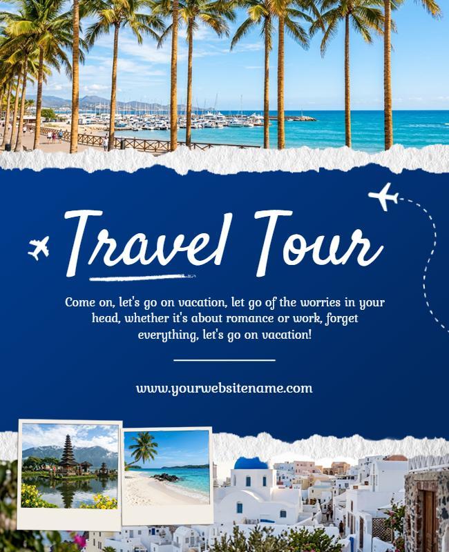 Beach Destination Travel Tour Poster Template