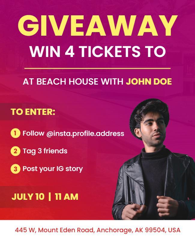 Beach House Ticket Giveaway Flyer Template