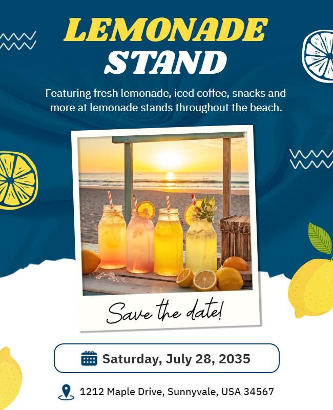 Beach Lemonade Stand Event Flyer Template