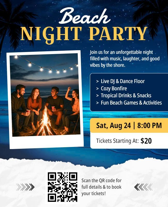 Beach Night Party Event Flyer Template