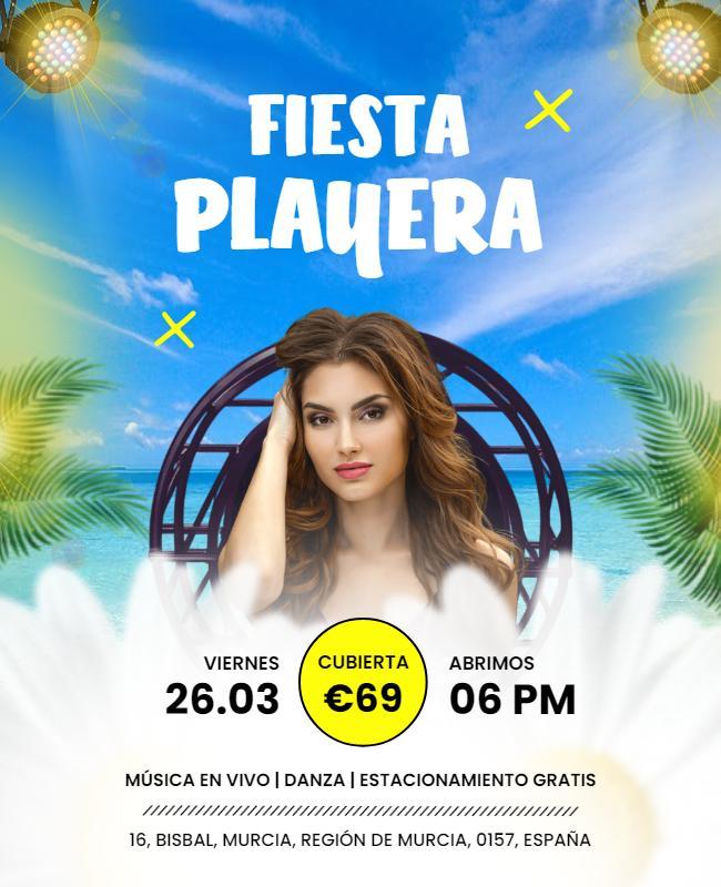 Beach Party Fiesta Celebration Flyer Template