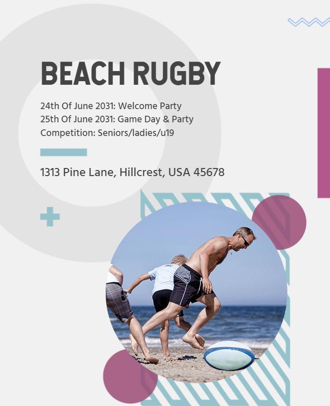 Beach Rugby Competition Event Flyer Template