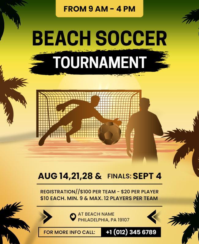 Beach Soccer Tournament Event Flyer Template