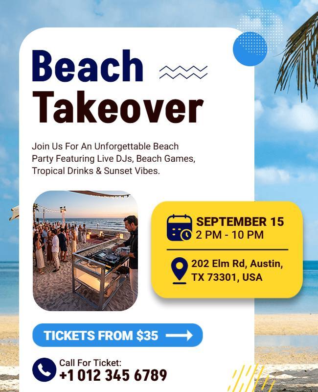 Beach Takeover Flyer Template