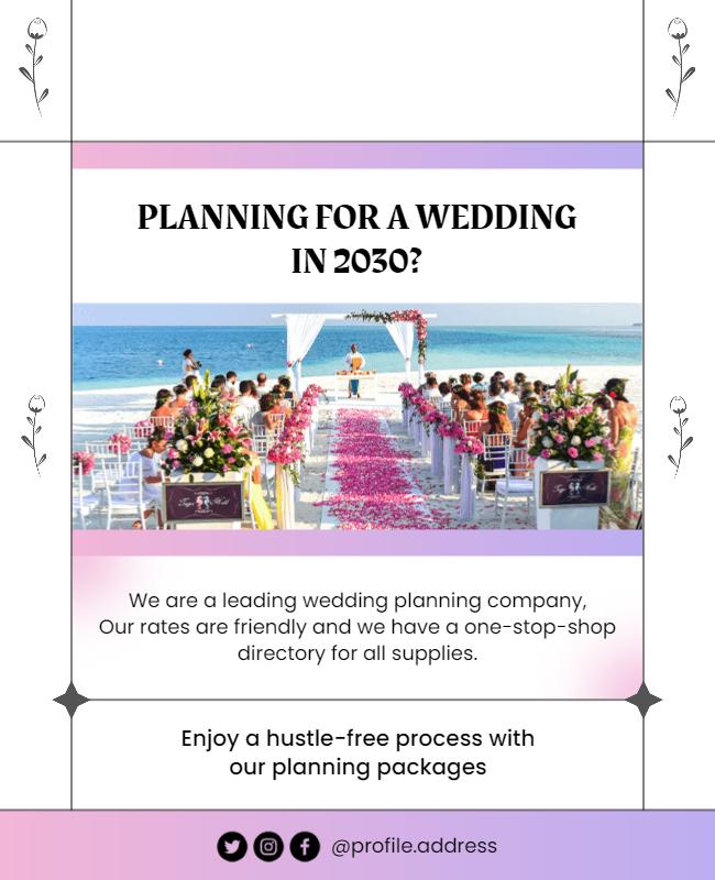 Beach Wedding Planning Services Flyer Template