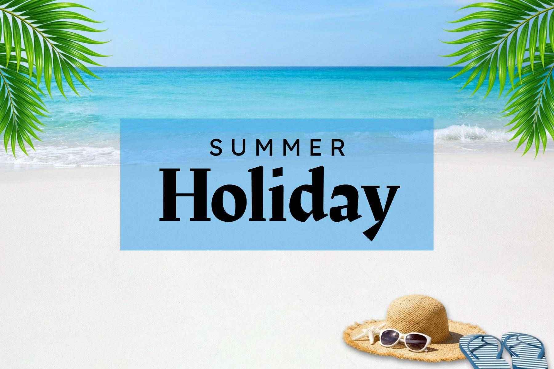 Beachfront Getaway Summer Holiday Postcard Template