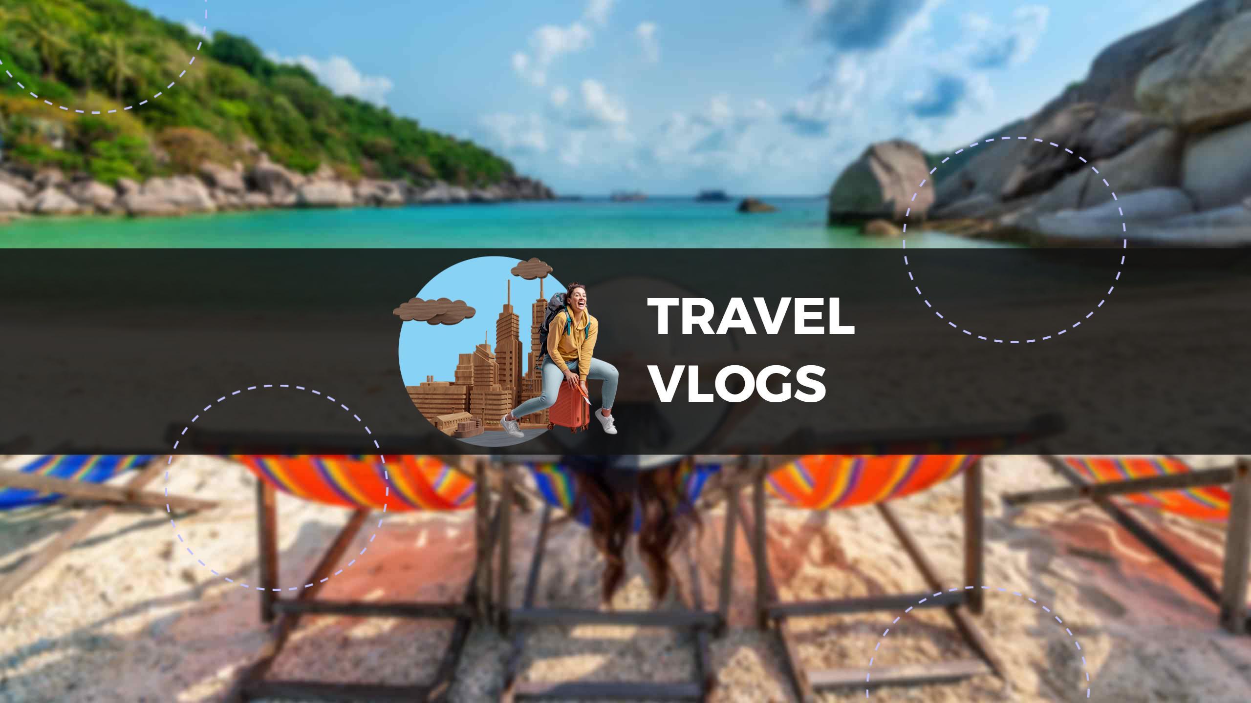 Beachfront Relaxation with Travel Vlogs on Stunning View Banner Template