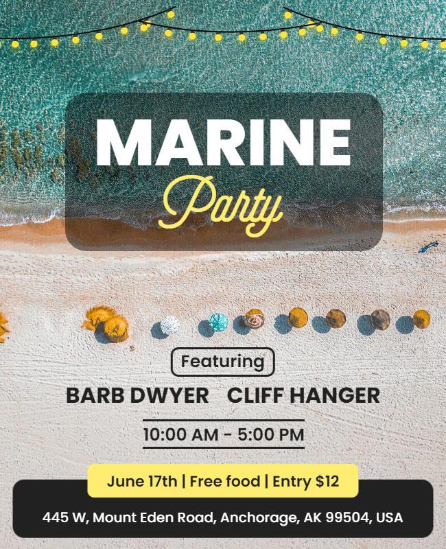 Beachside Marine Party Event Flyer Template