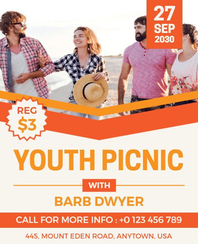 Beachside Youth Picnic Event Flyer Template