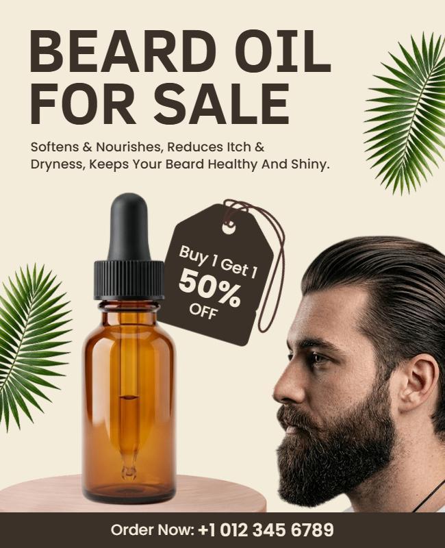 Beard Oil Promotion Flyer Template