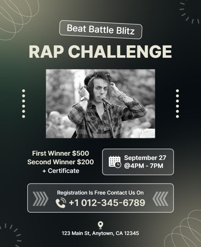 Beat Battle Rap Challenge Event Flyer Template