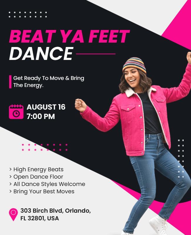 Beat Ya Feet Dance Event Flyer Template