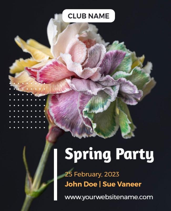 Beautiful Floral Spring Party Celebration Poster Template