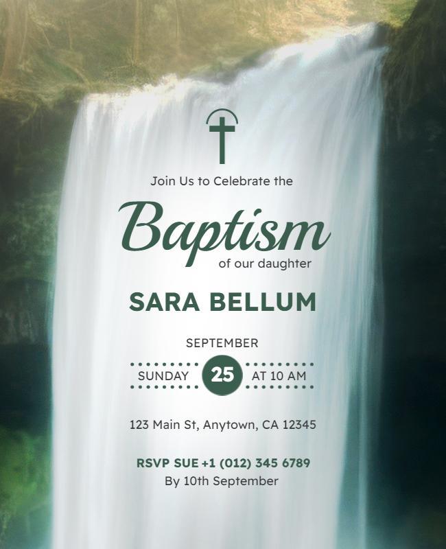 Beautiful Nature Baptism Celebration Flyer Template