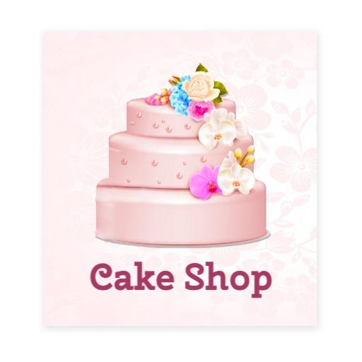 Beautiful Pink Floral Cake Design for Your Cake Shop Logo Template