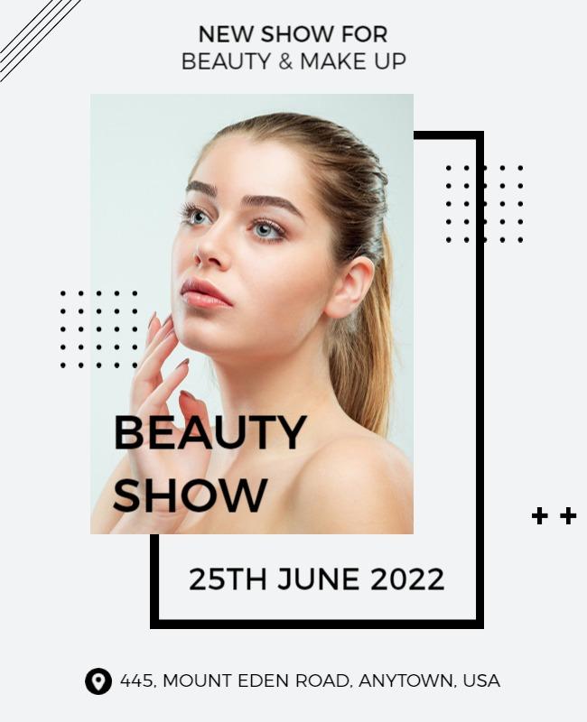 Beauty and Makeup Show Announcement Flyer Template