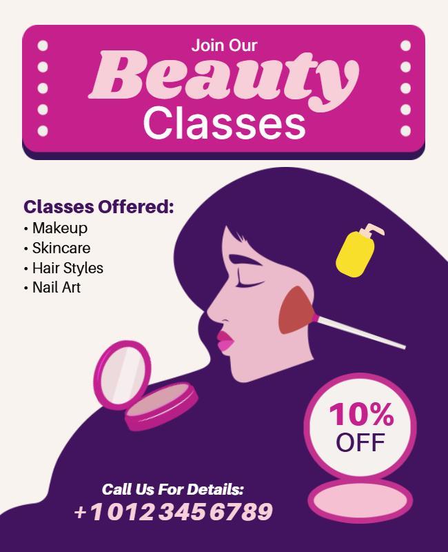 Beauty Classes Promotion Flyer Template
