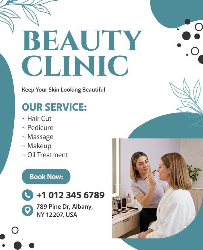 Beauty Clinic Services Promotional Poster Template