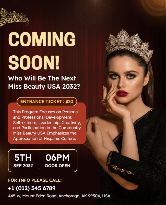 Beauty Pageant Announcement Flyer Template