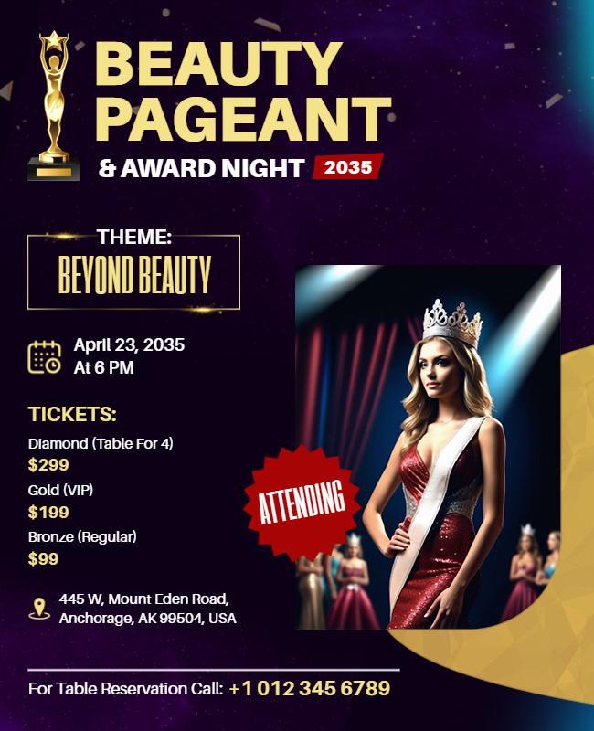 Beauty Pageant Award Night Event Flyer Template