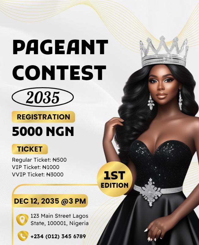 Beauty Pageant Competition Event Flyer Template