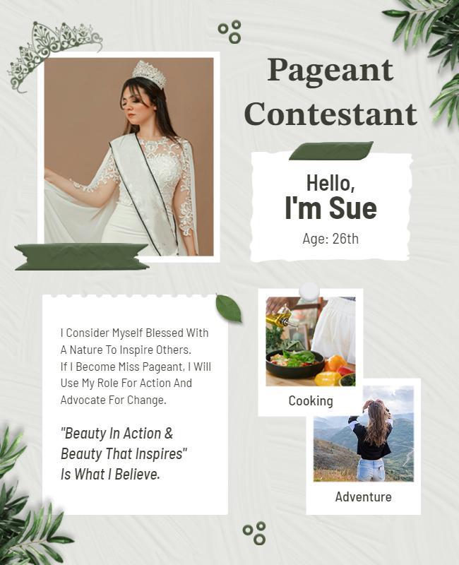 Beauty Pageant Contestant Introduction Flyer Template