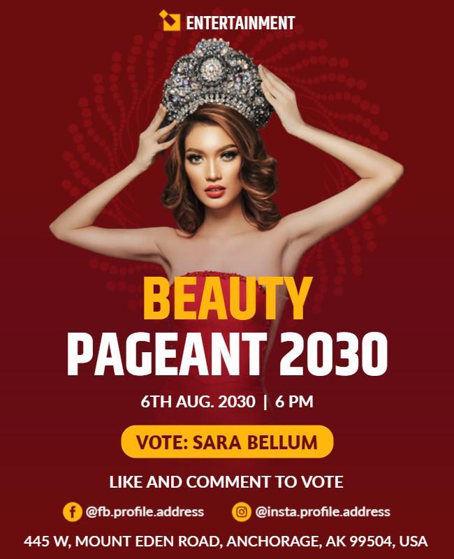 Stunning Glamorous Beauty Pageant 2030 Flyer Template