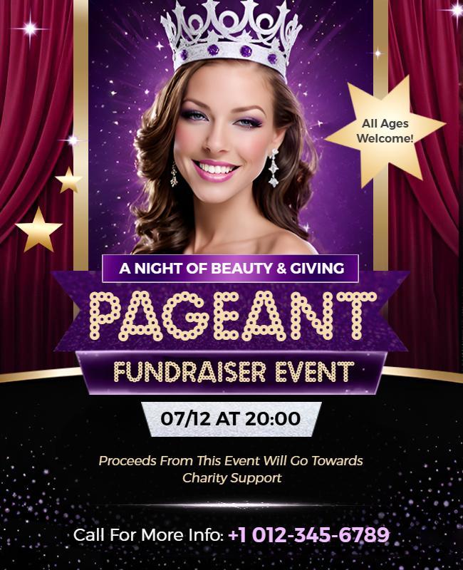 Beauty Pageant Fundraiser Event Flyer Template