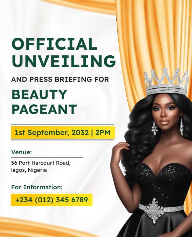 Beauty Pageant Official Unveiling Flyer Template