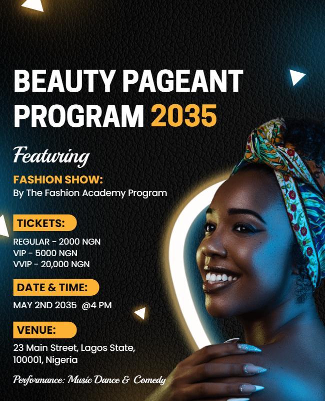 Beauty Pageant Program Event Flyer Template