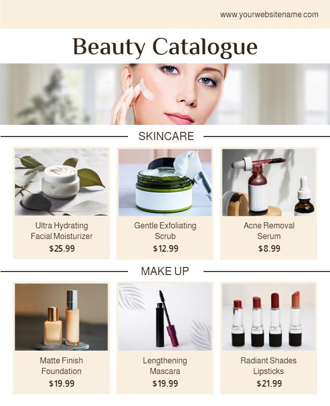 Beauty Product Catalogue Promotional Flyer Template