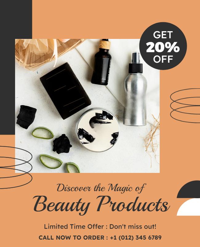 Beauty Product Discount Offer Flyer Template