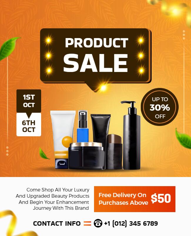 Beauty Product Discount Sale Flyer Template