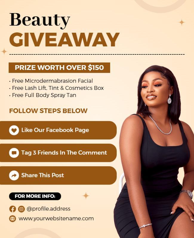 Beauty Products Giveaway Promotion Flyer Template