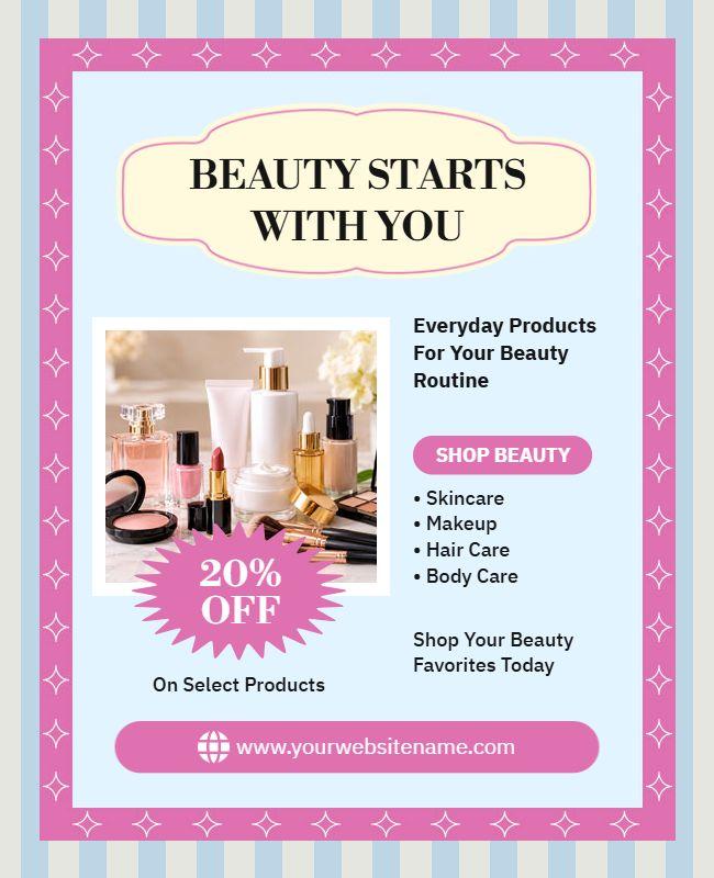 Beauty Products Promotion Flyer Template