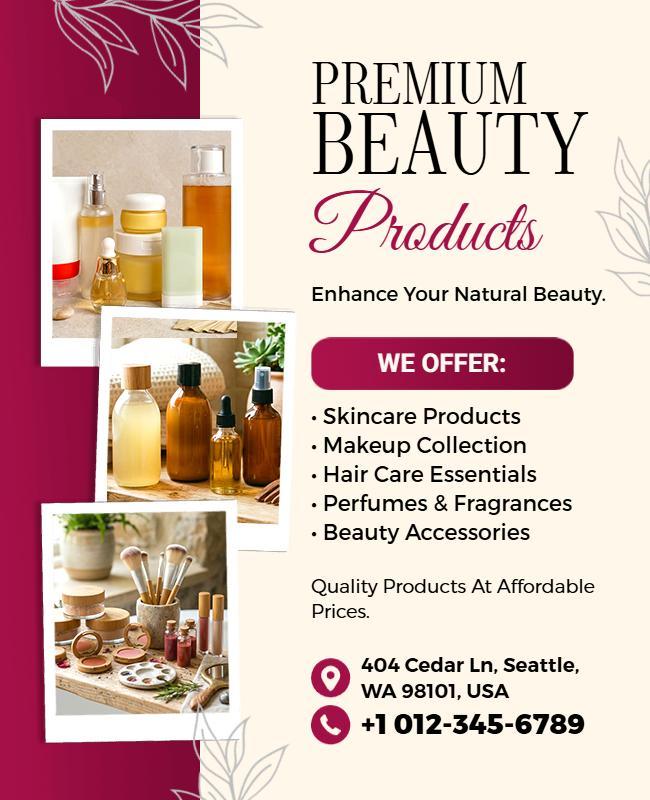 Beauty Products Promotion Poster Template