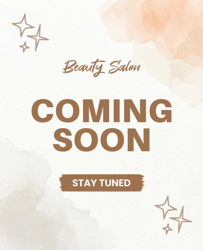 Beauty Salon Coming Soon Poster Template