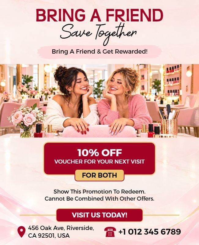 Beauty Salon Friend Referral Flyer Template