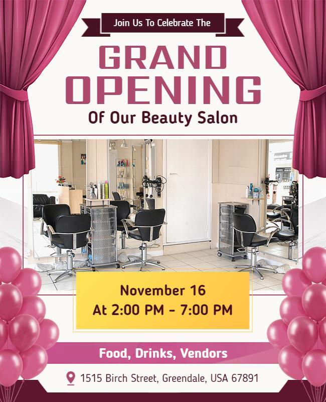 Beauty Salon Grand Opening Event Flyer Template