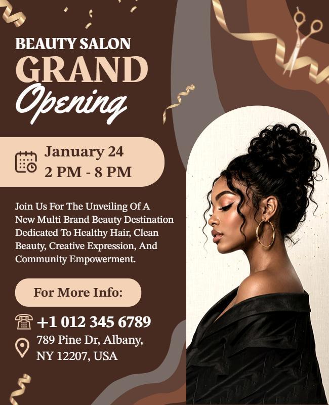 Beauty Salon Grand Opening Event Poster Template