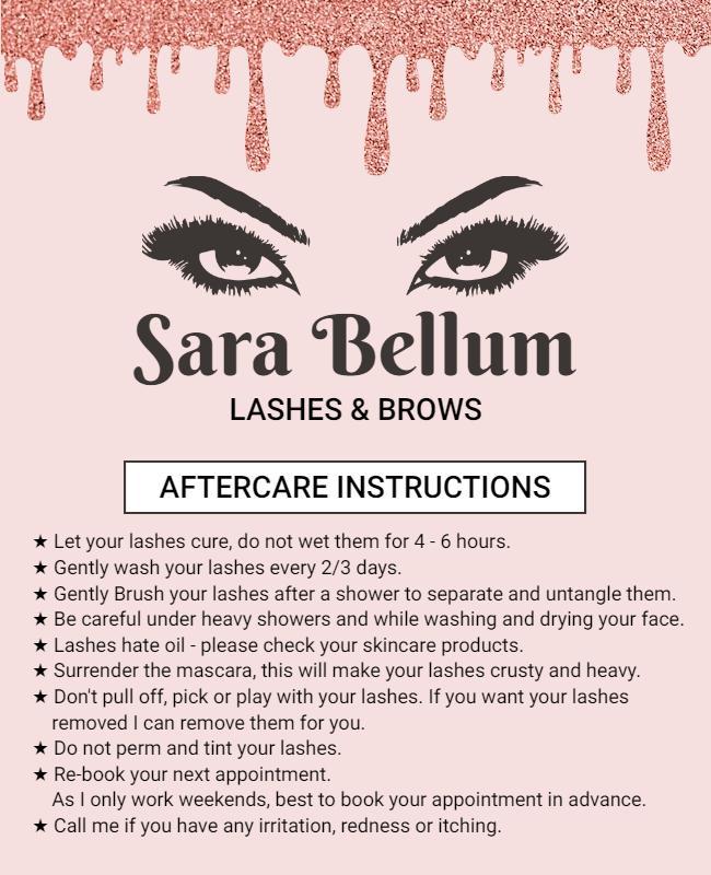 Beauty Salon Lash and Brow Care Flyer Template